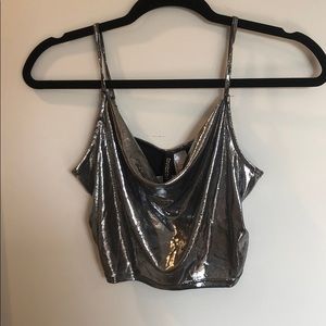 H&M Divided Metallic Crop